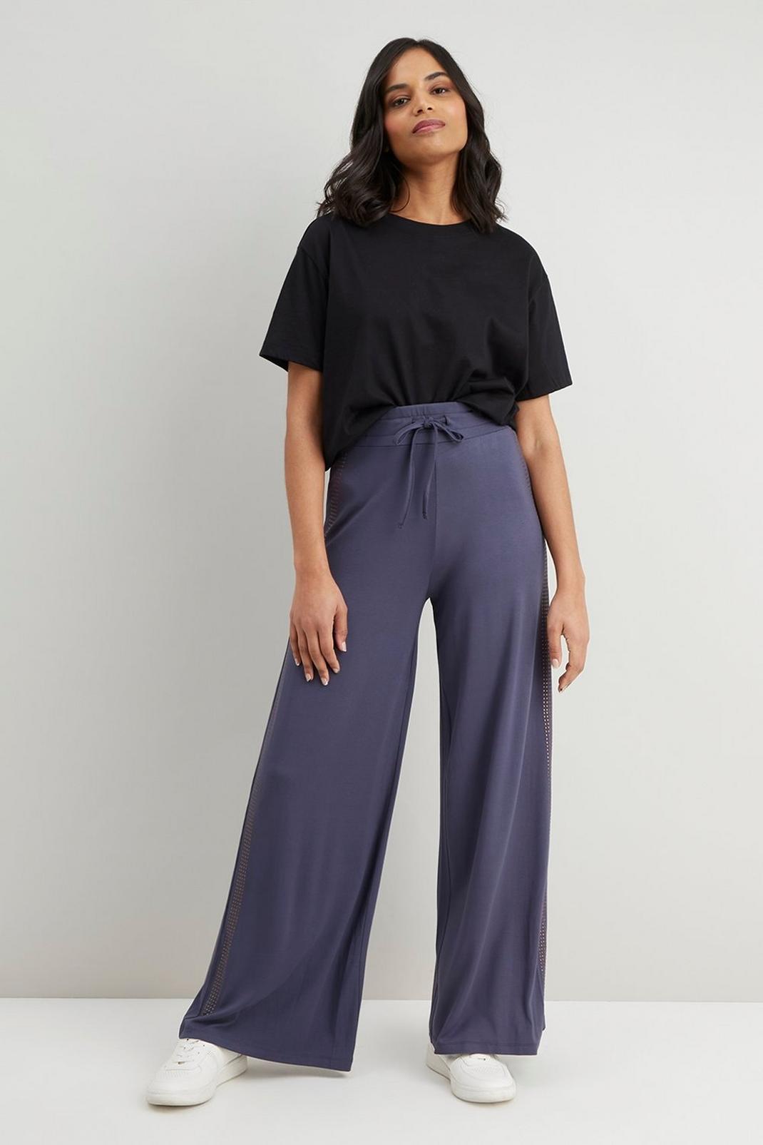 Charcoal Petite Wide Leg Jogger  image number 1