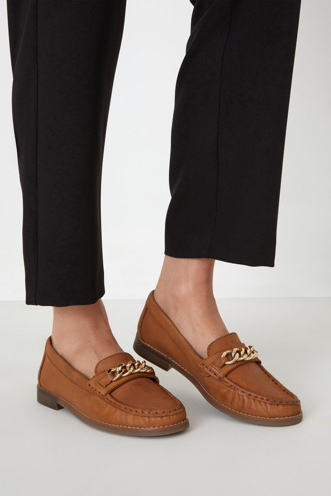 Tan Comfort Leather Briana Loafer image number 1