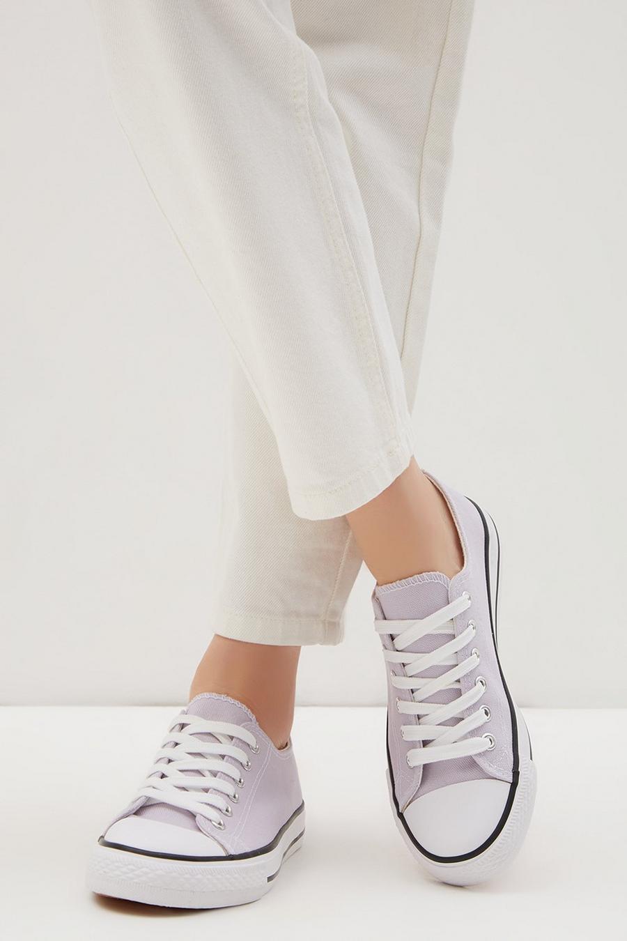 Wide Fit Theodora Canvas Lace Up Trainer
