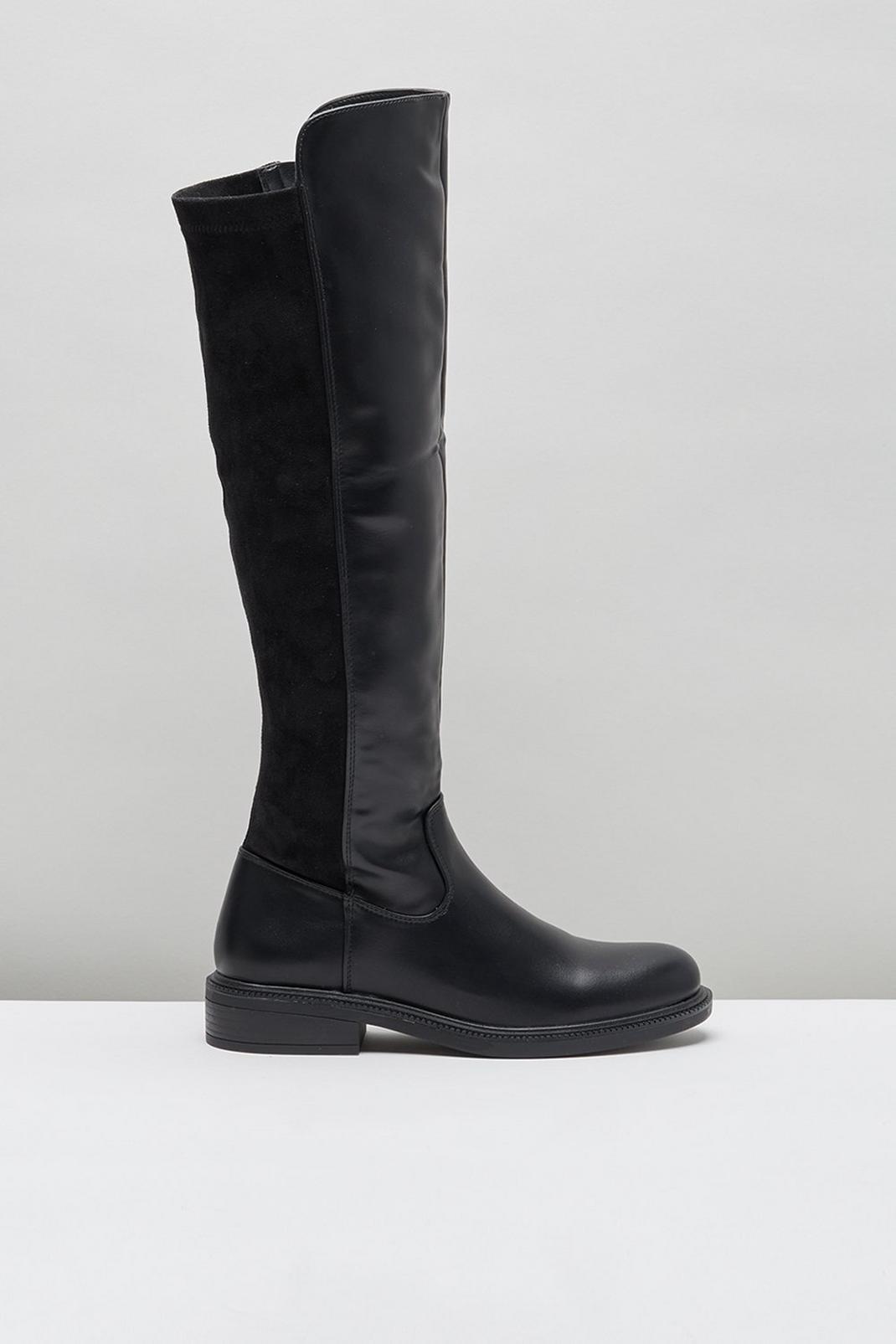 Black Kaia Over The Knee Riding Boot image number 1