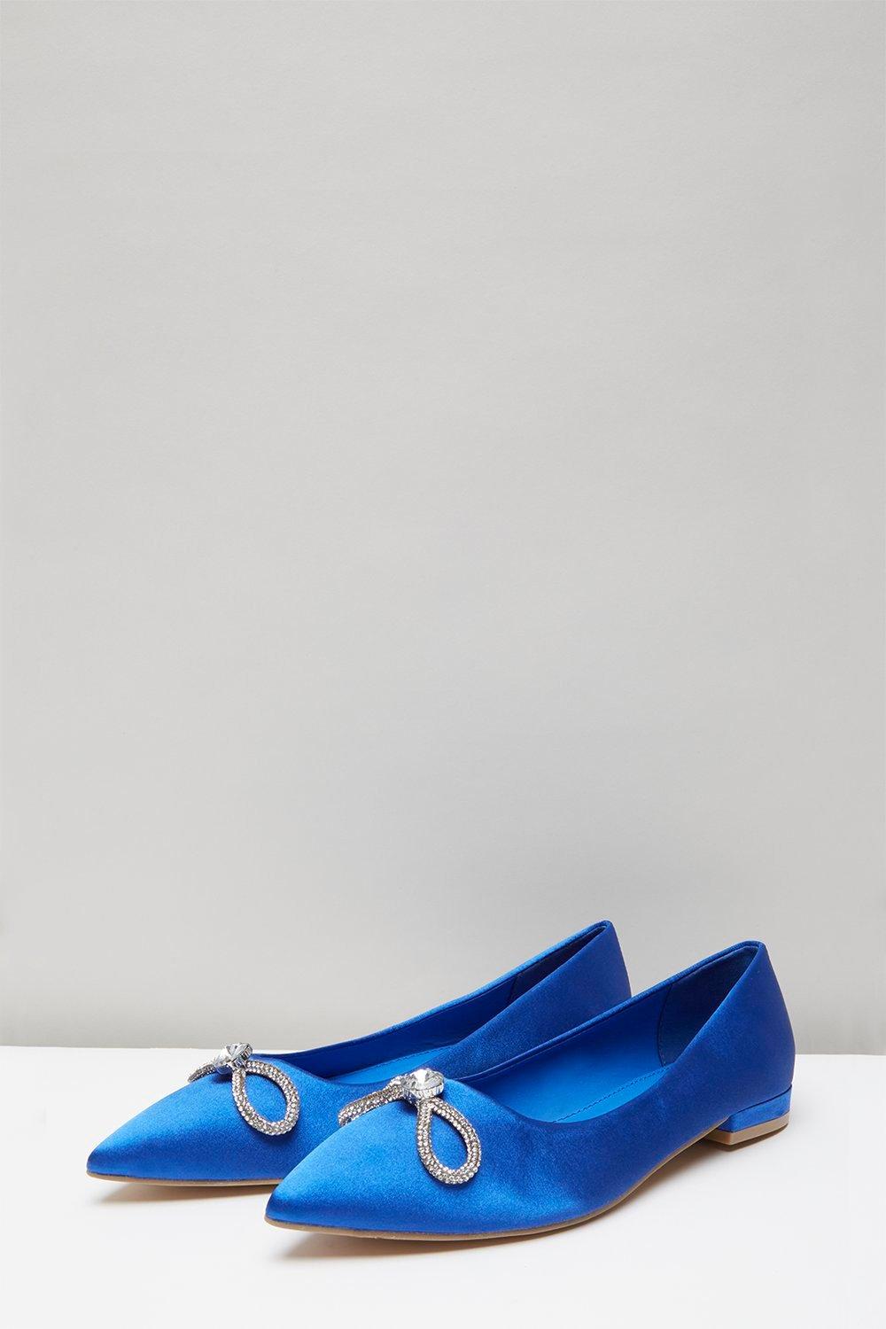 electric blue flat shoes