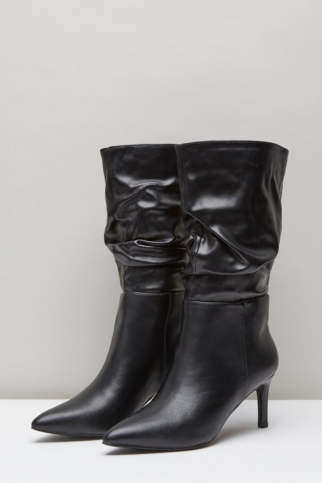 Black Alma Ruched Stiletto Boot image number 1