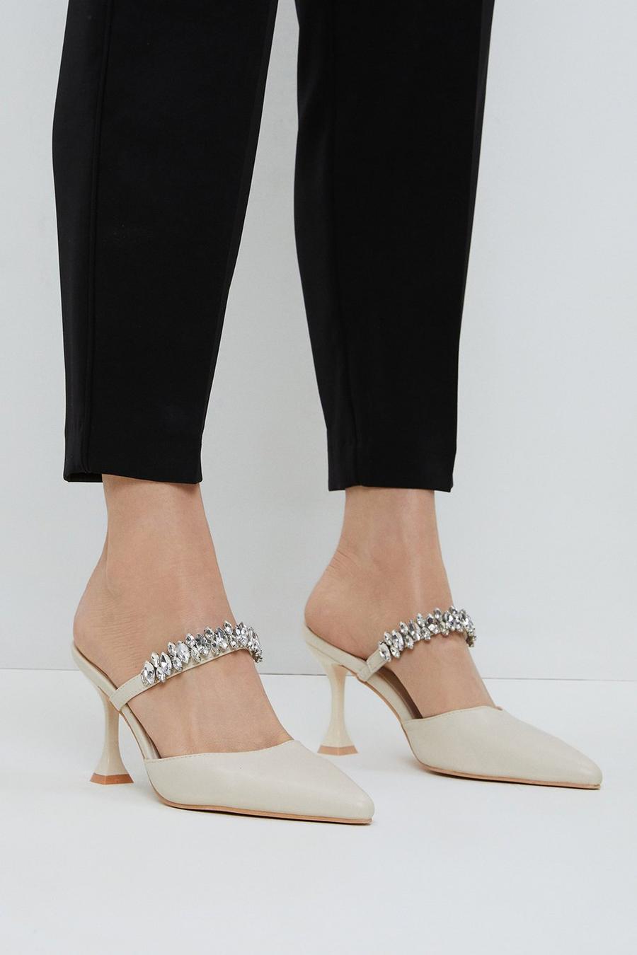 Gemima Diamante Strap Mule Court Shoes
