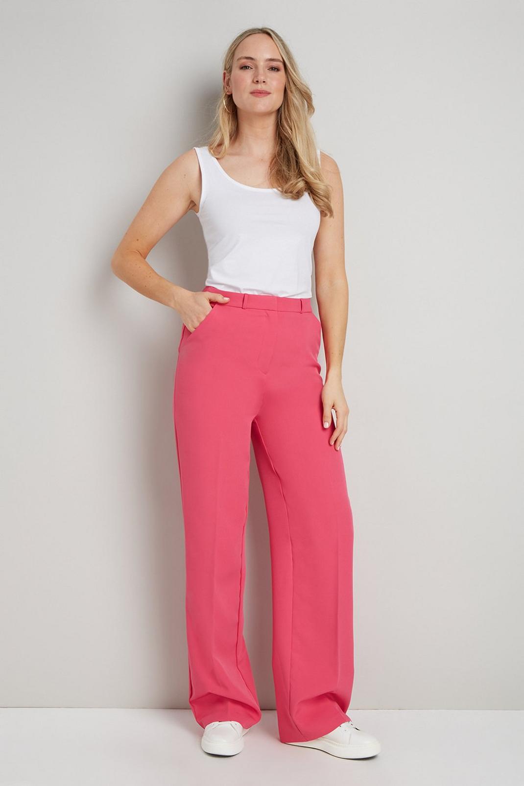 Hot pink Tall Wide Leg Suit Trouser image number 1