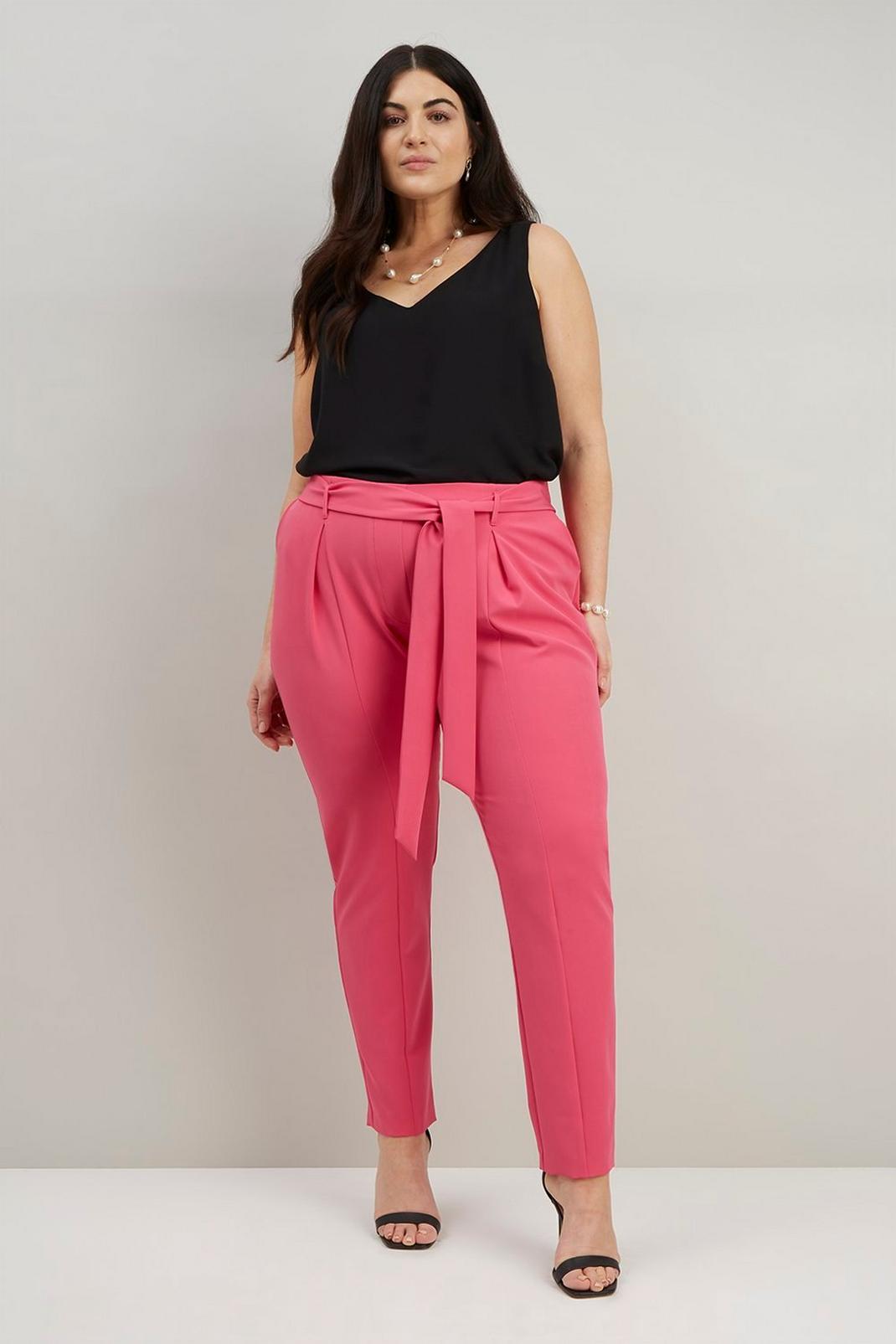 Pink Curve Tapered Suit Trouser image number 1