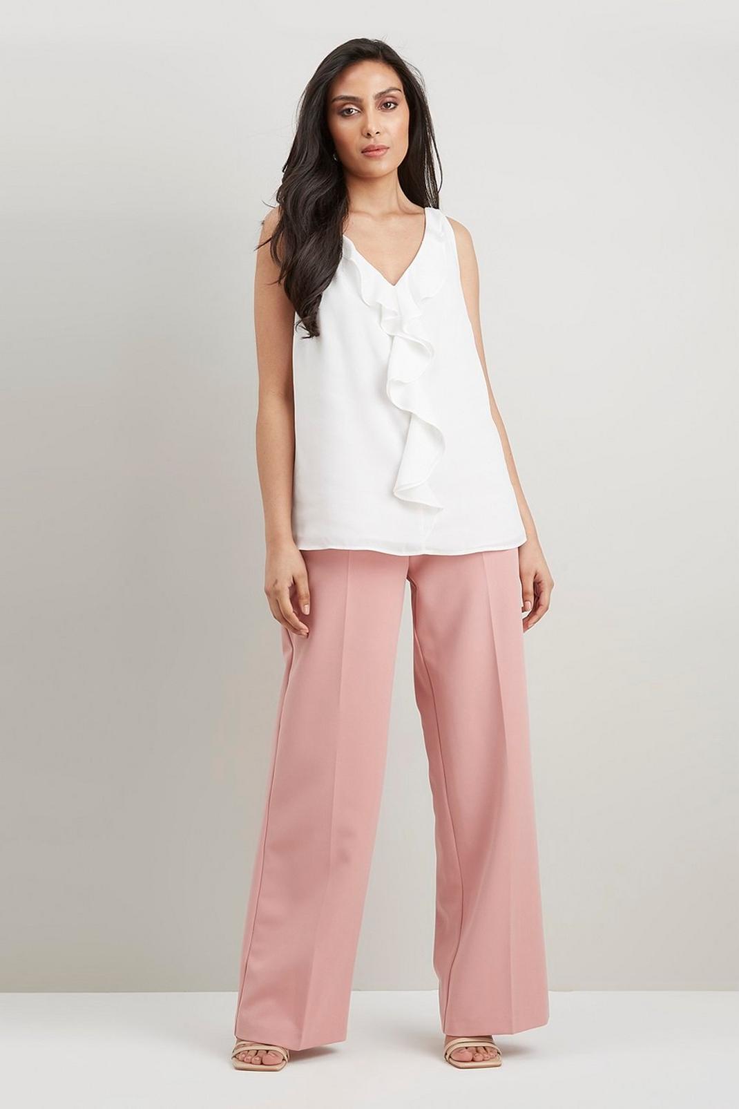 Blush Petite Wide Leg Trousers image number 1