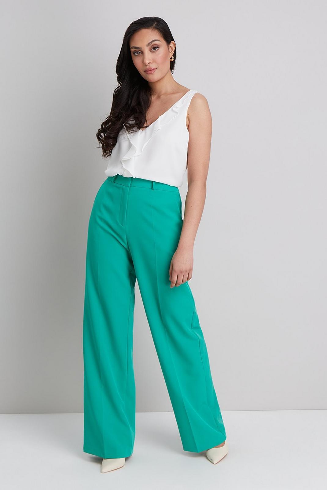 Emerald Petite Wide Leg Trousers image number 1