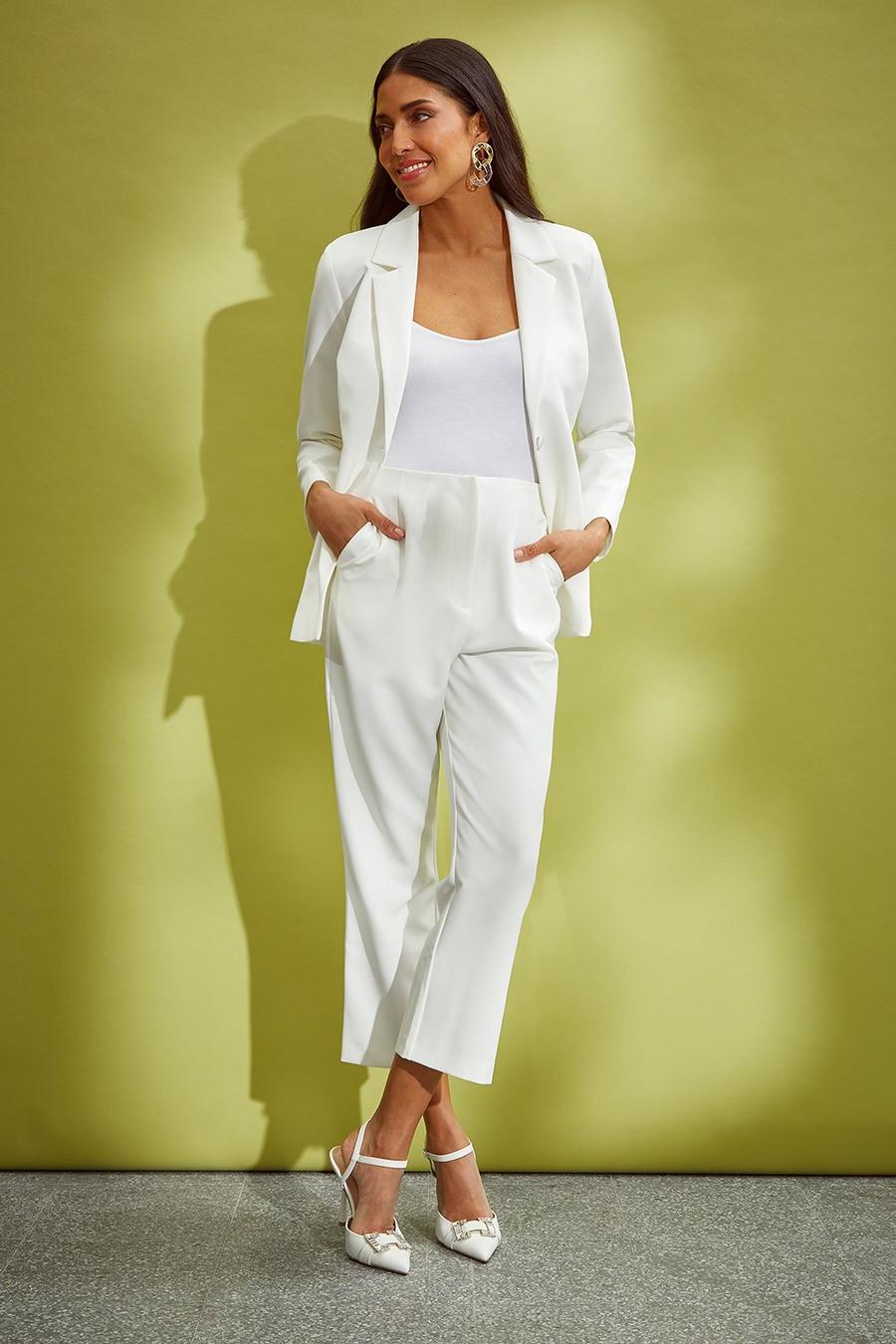 Flare Crop Suit Trousers