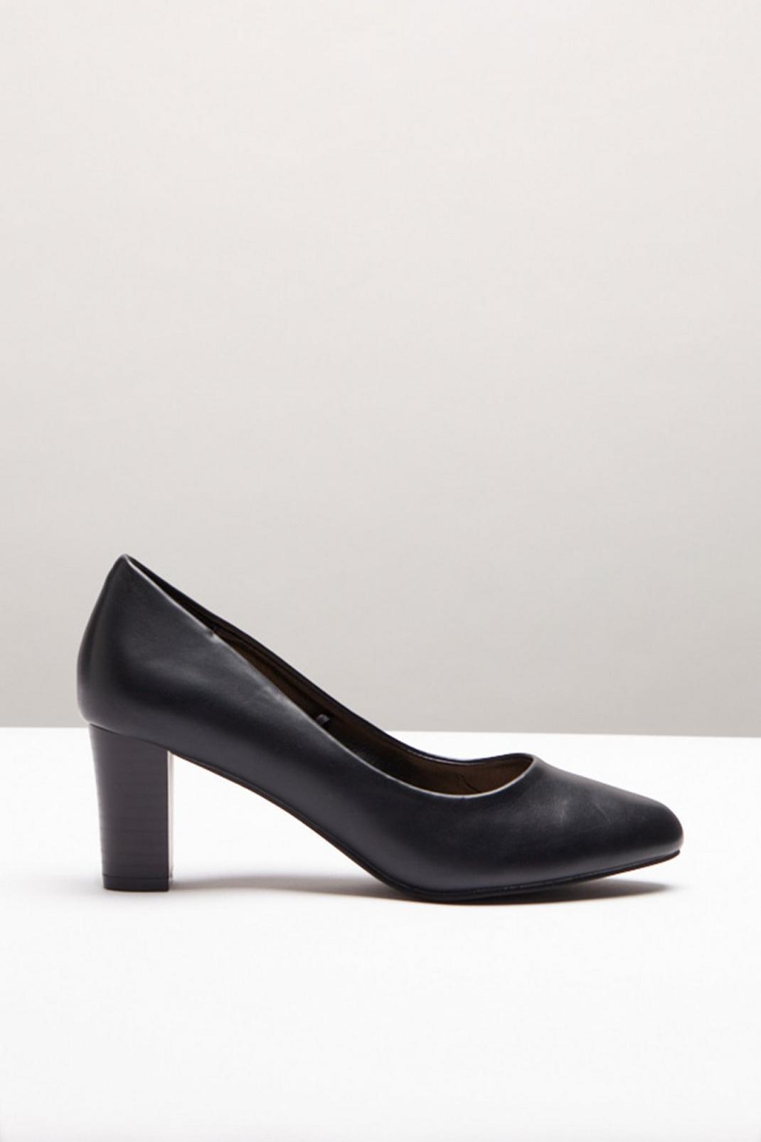 Black Ellence Block Heeled Court Shoes image number 1