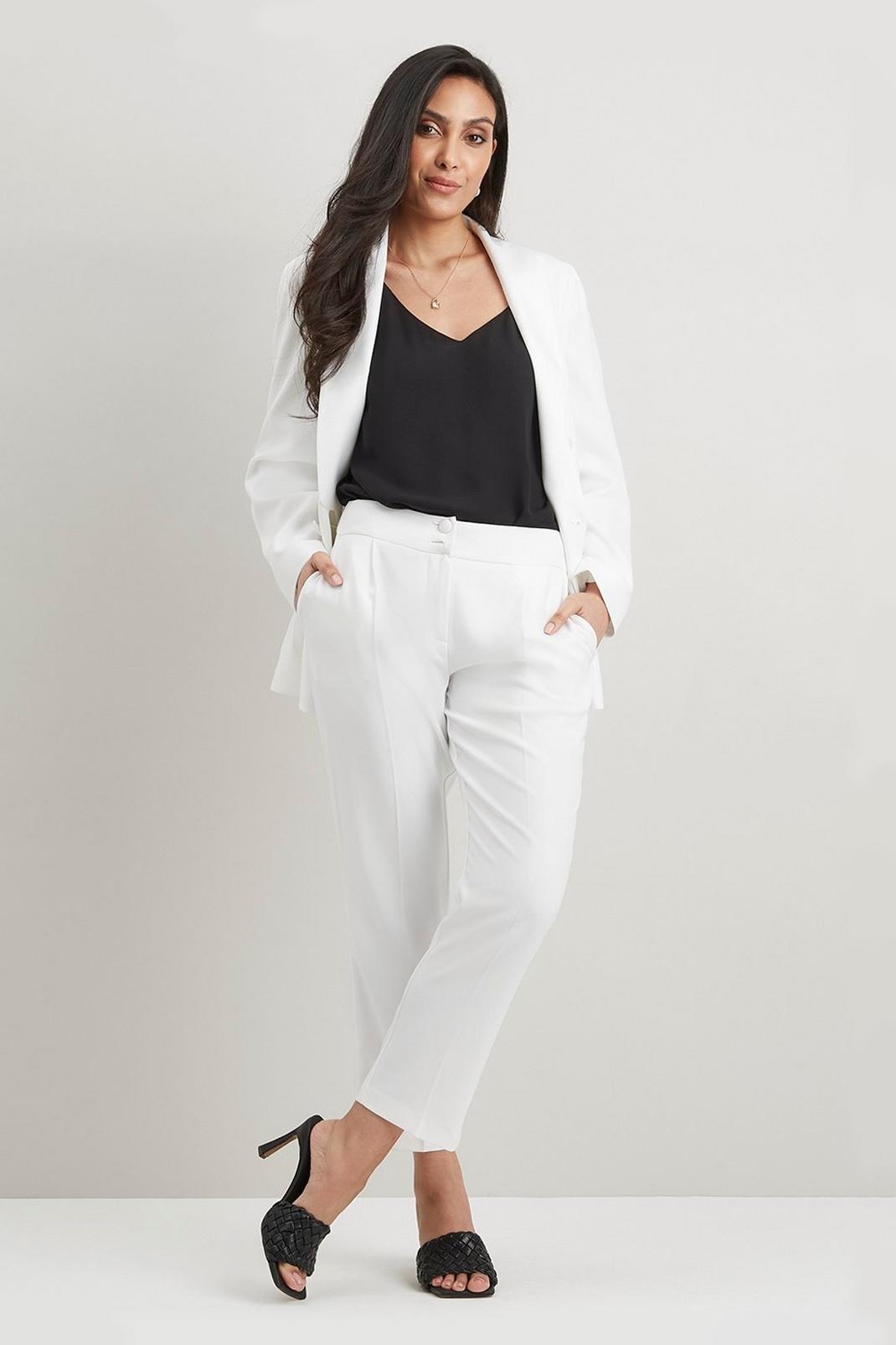 Ivory Petite Tapered Suit Trouser image number 1