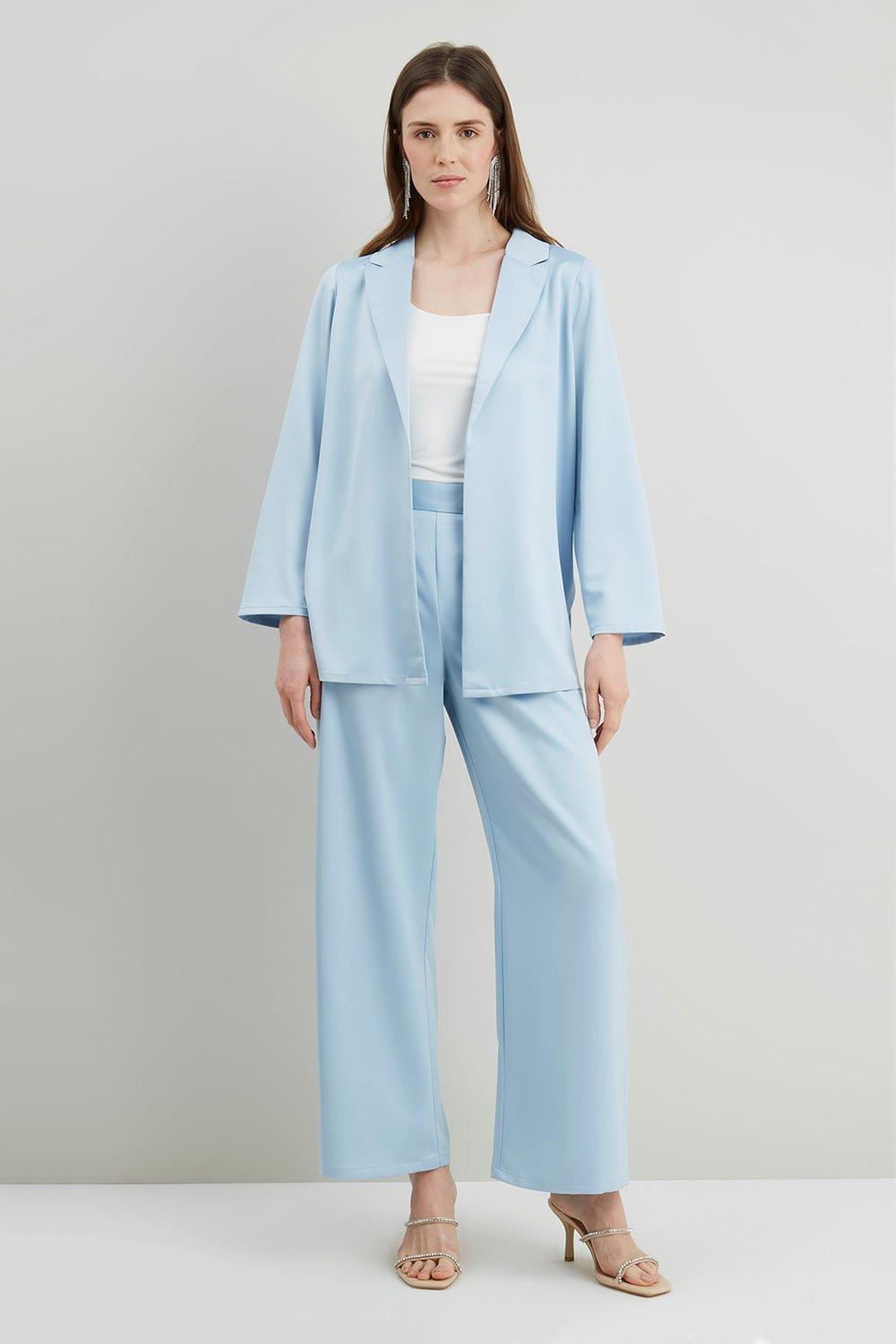 light blue trouser suit ladies