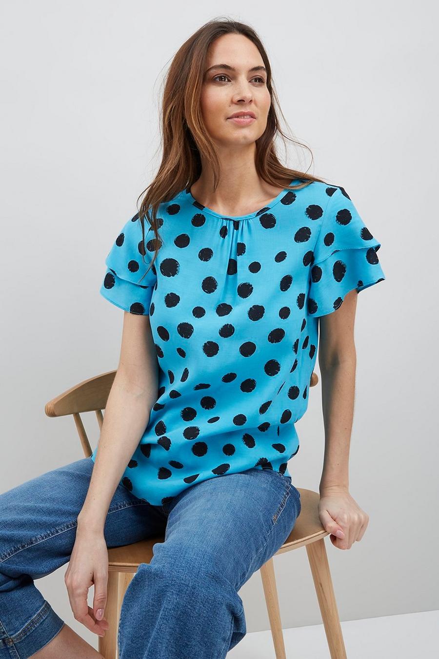 Spot Printed Shell Top