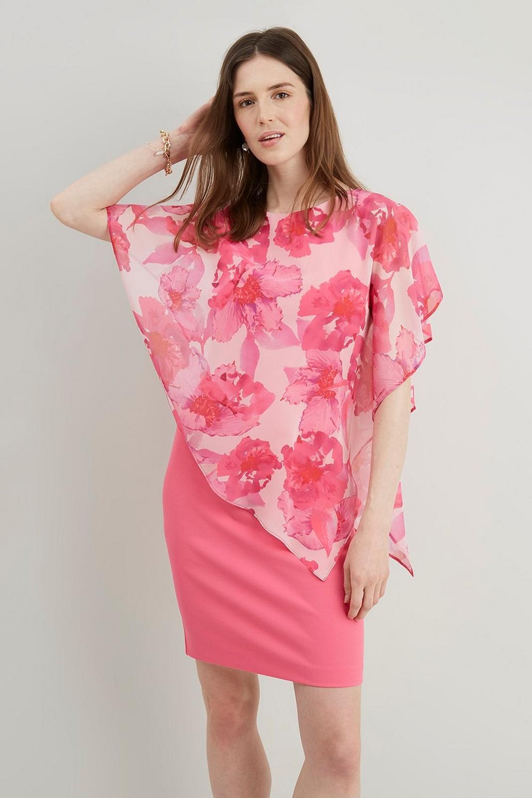 Blush Floral Overlayer Dress image number 1