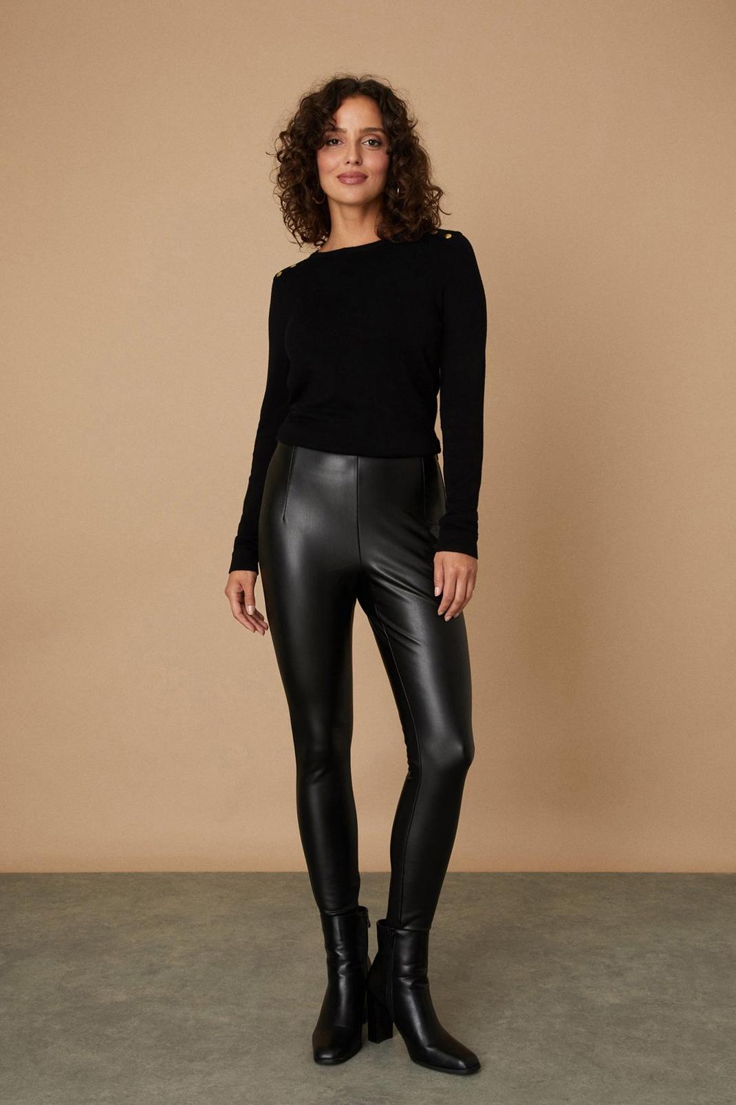 Leather Leggings Dark Brown – Sanne Alexandra, 53% OFF