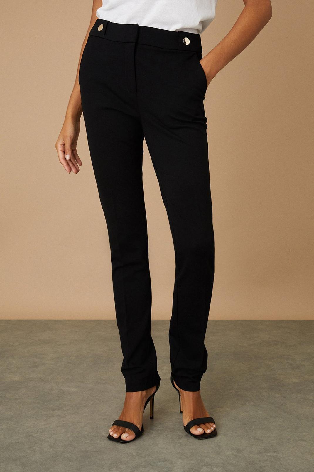 Tall Black Ponte Trousers image number 1