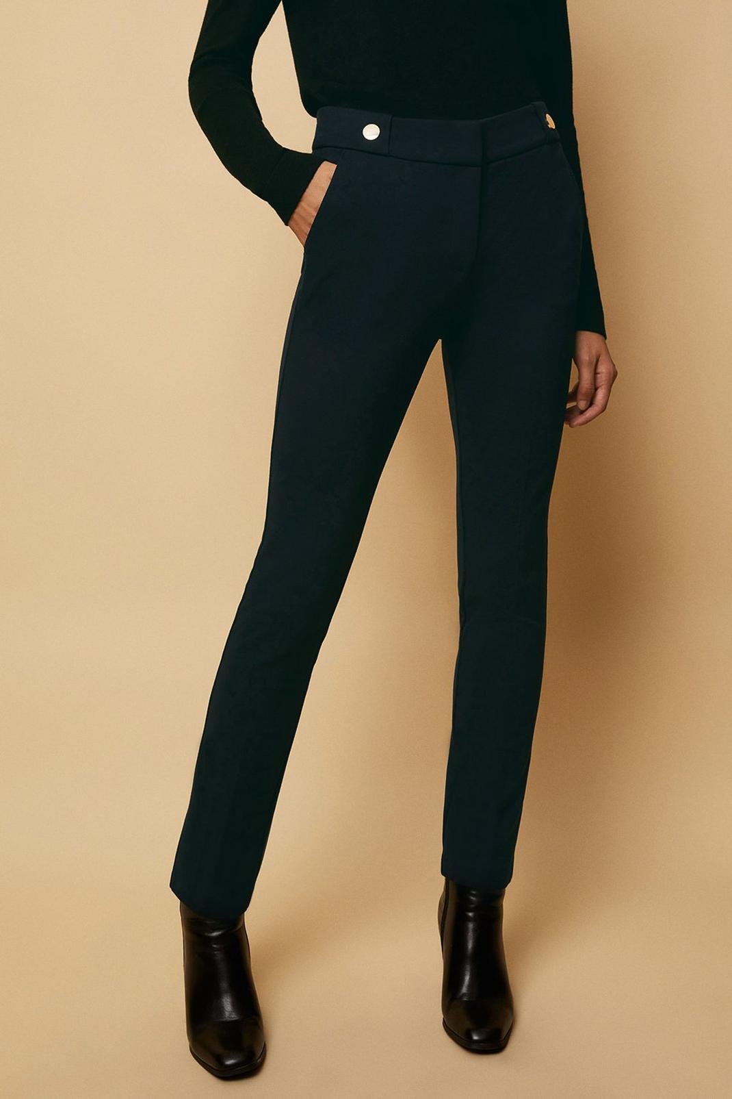 Navy Ponte Trousers image number 1