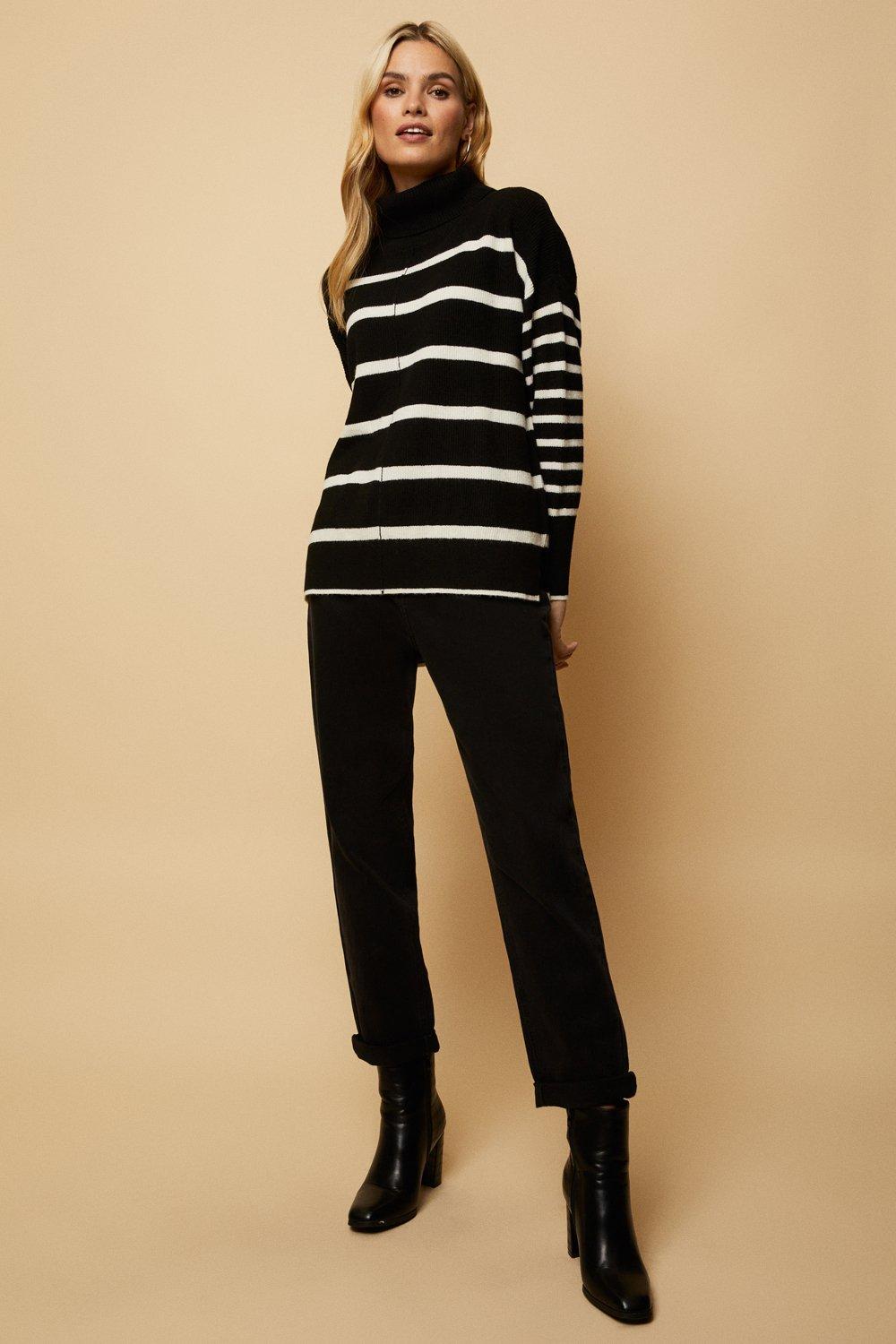 wallis black polo neck jumper