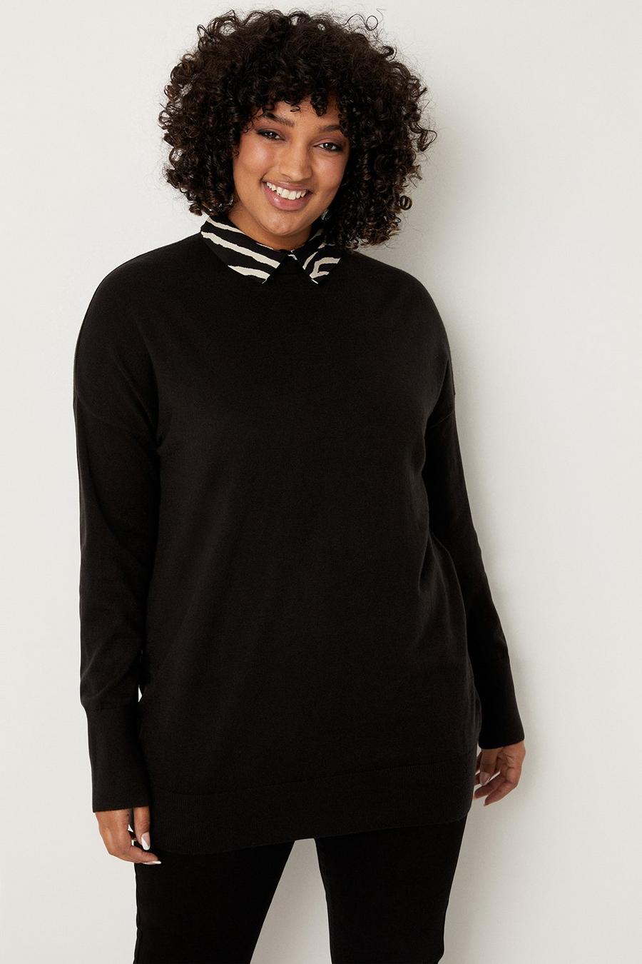 Curve Animal Collar Knitted Jumper