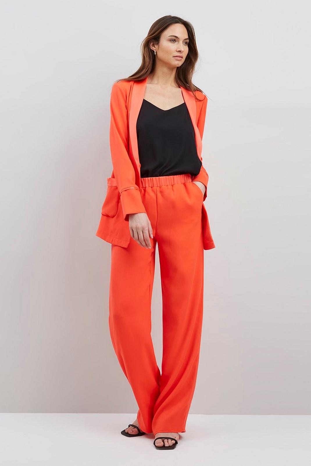 Orange Satin Suit Trousers image number 1