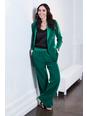 Green Satin Suit Trousers