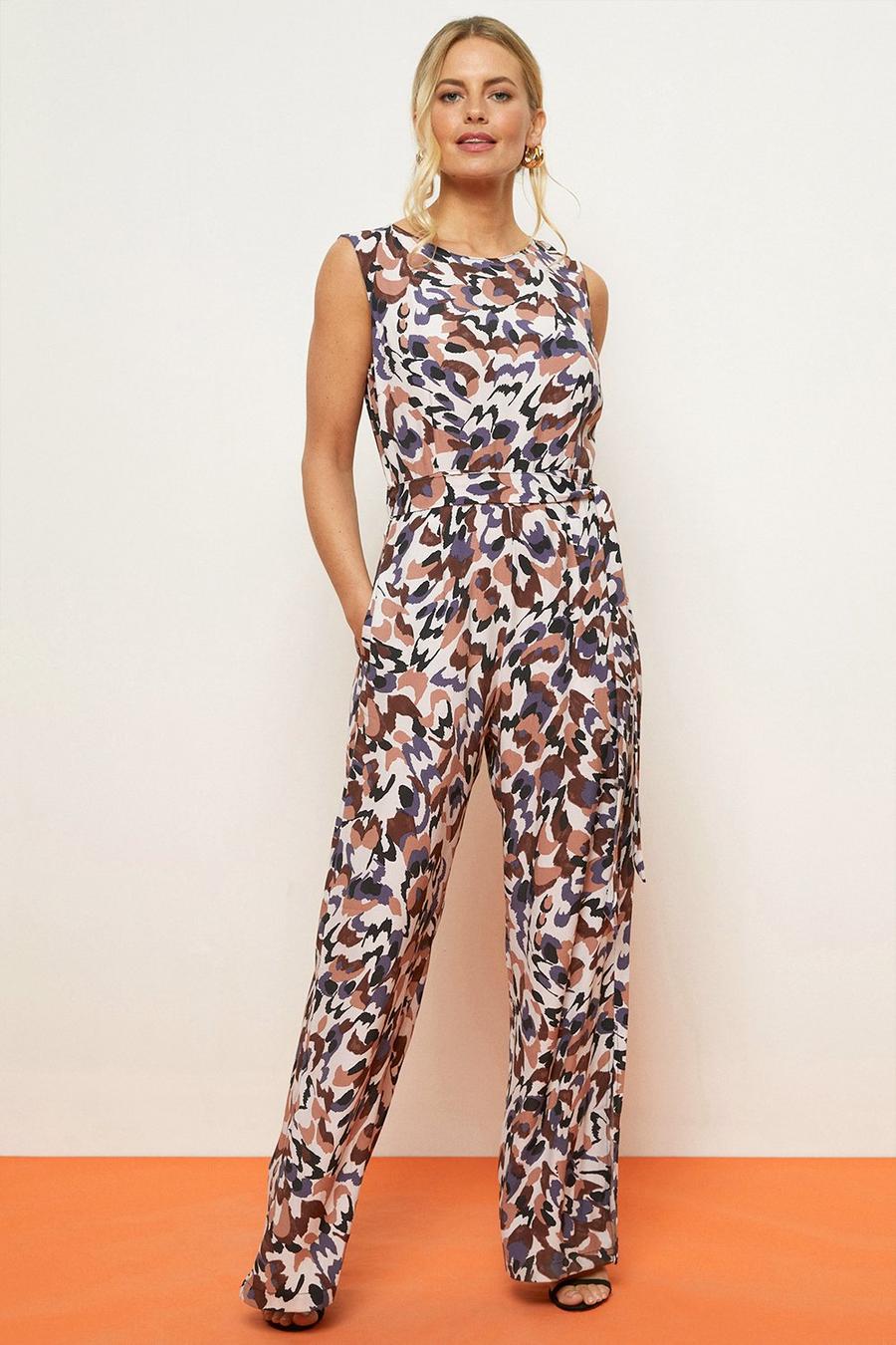 Mocha Abstract Woven Jumpsuit