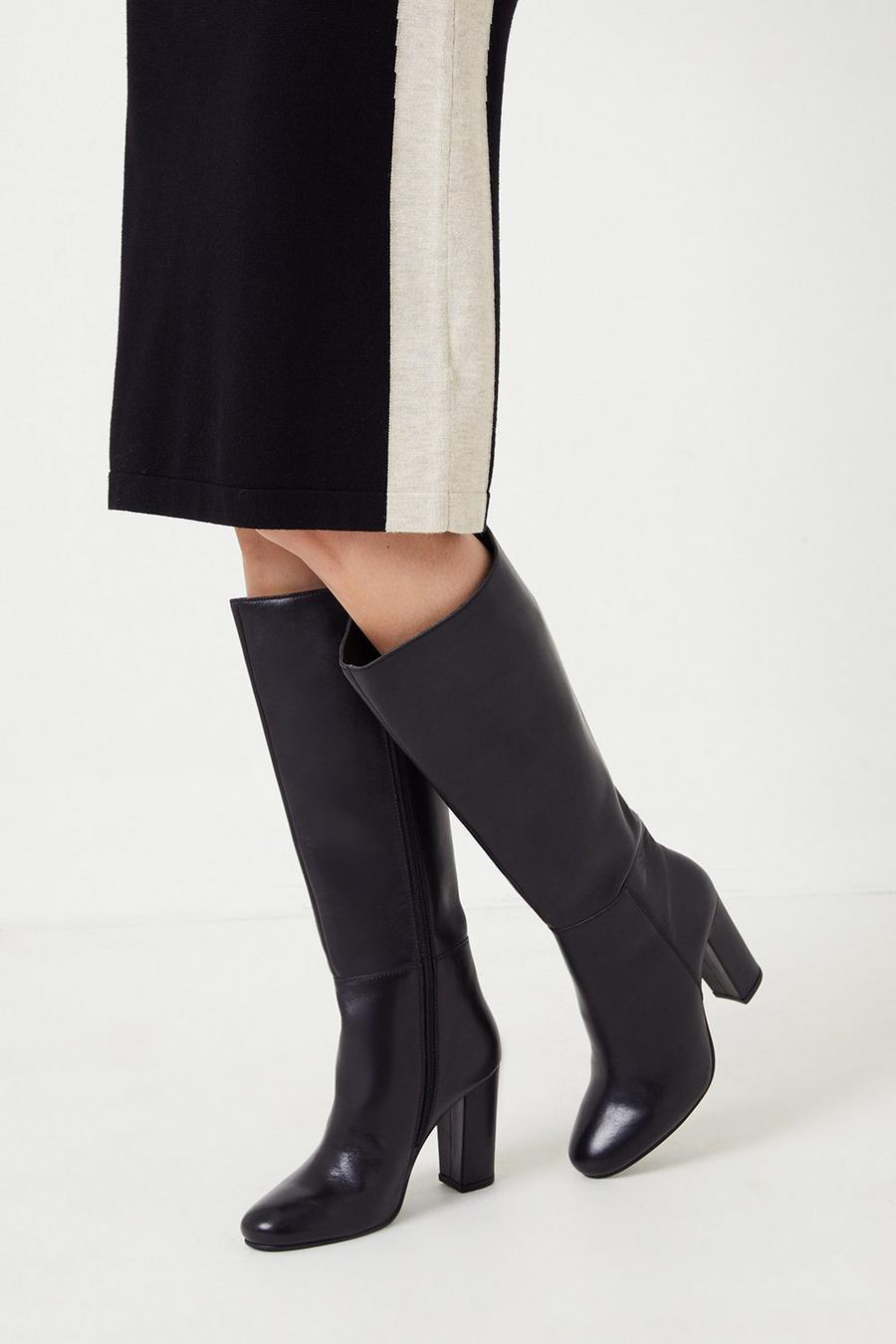 Leather Wisteria High Leg Boots