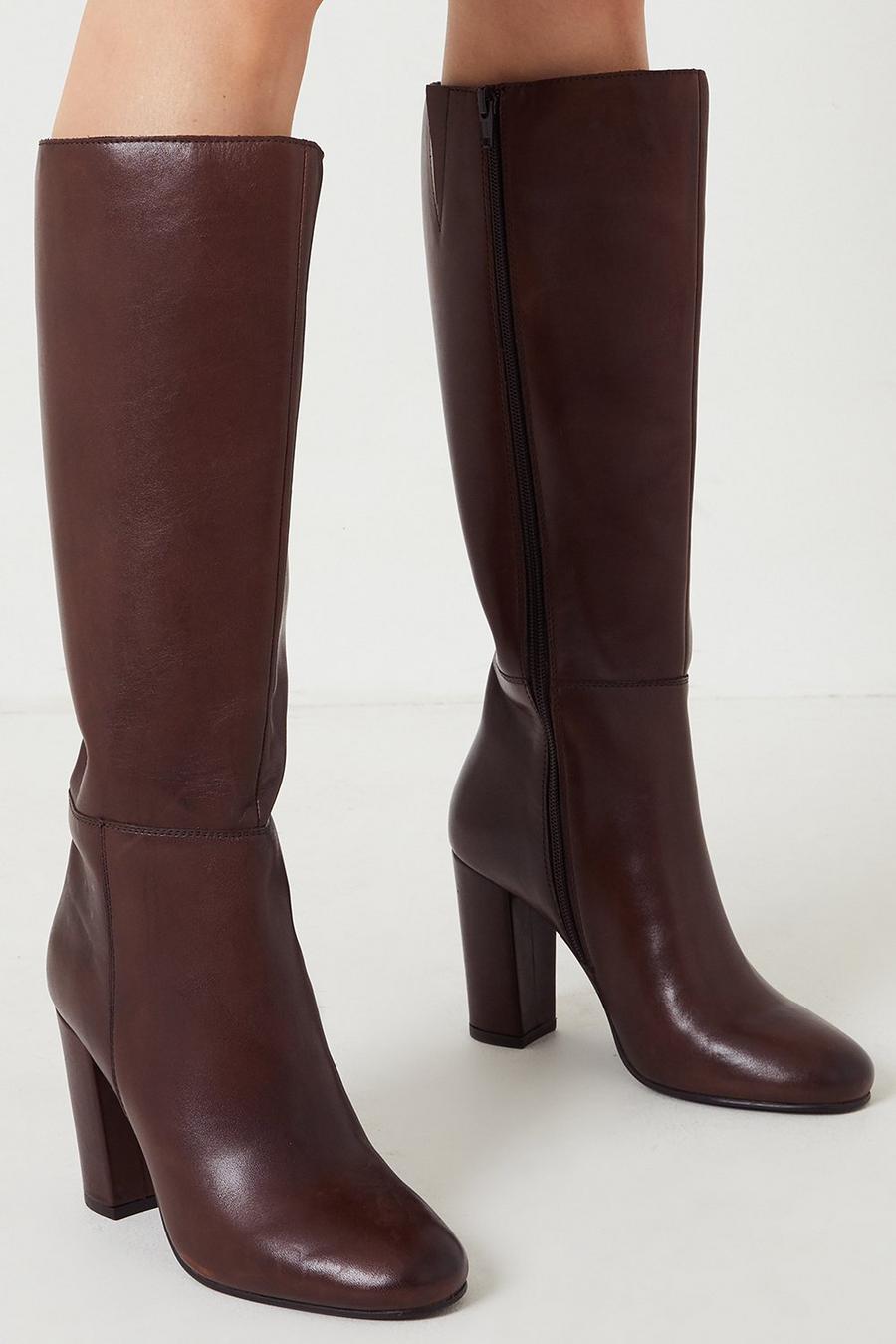 Leather Wisteria High Leg Boots
