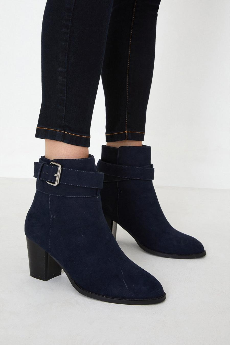 Autumn Cross Strapped Heeled Ankle Boots
