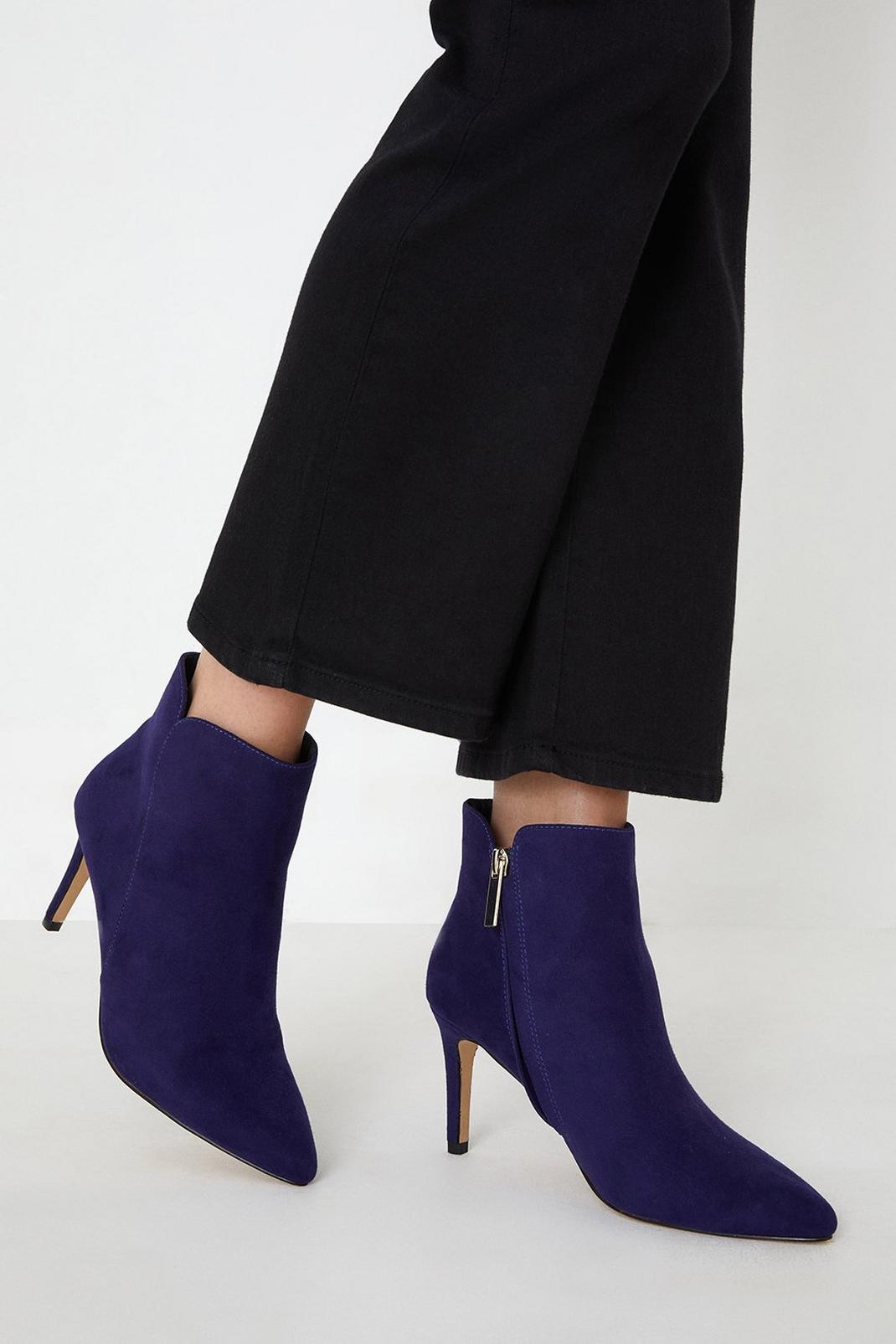 Navy Adore Stiletto Ankle Boots image number 1