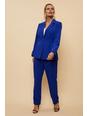Cobalt Petite Tapered Button Front Suit Trousers