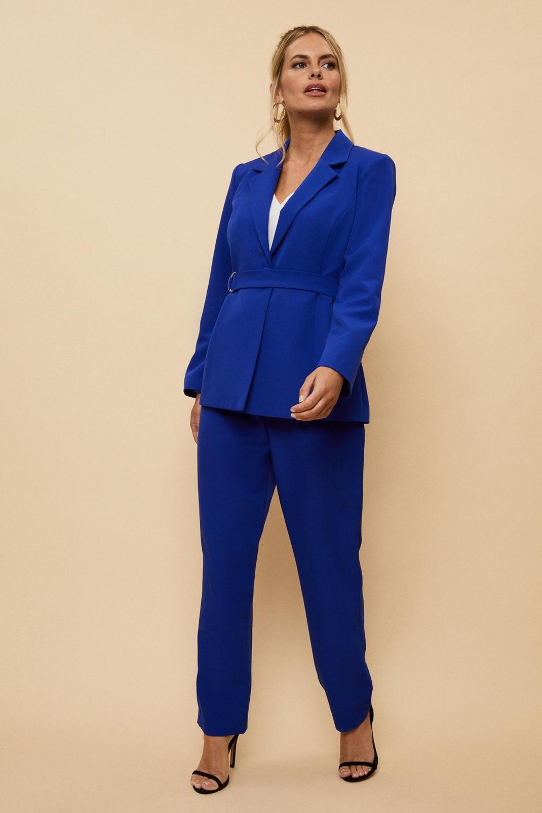 Cobalt Petite Tapered Button Front Suit Trousers image number 1