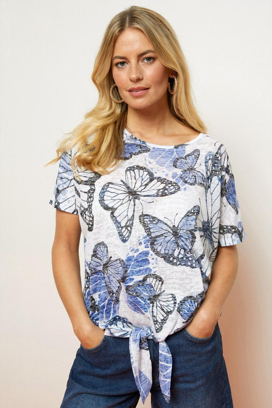 Tall Butterfly Tie Front Tee