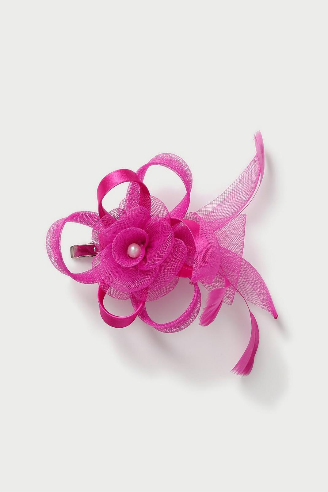 Fuchsia Floral Pearl Fascinator image number 1