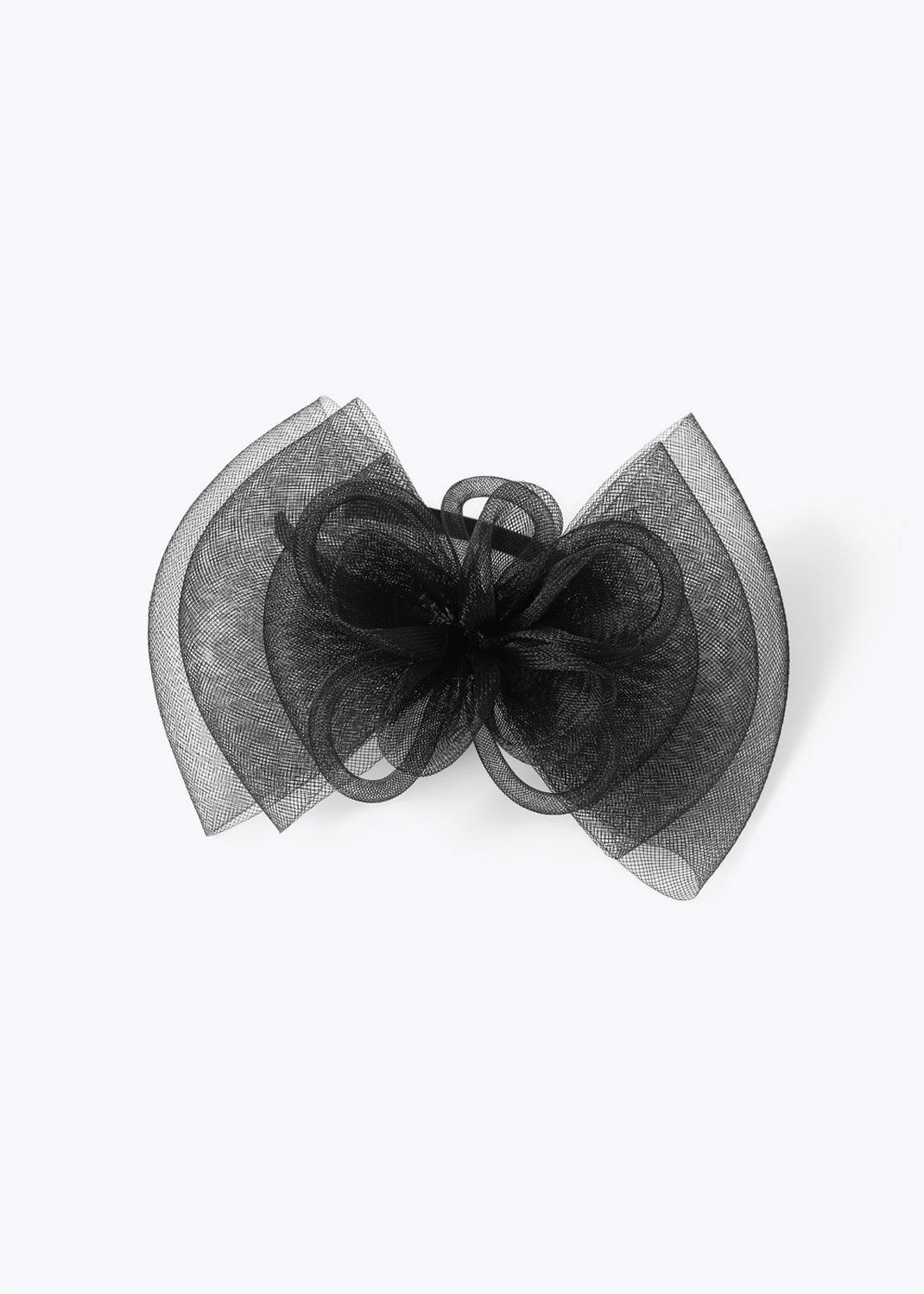 Black Mesh Bow Double Row Fascinator image number 1