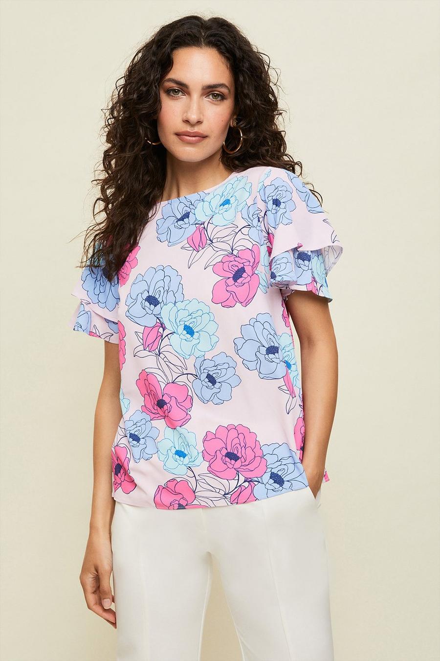 Petite Pink Floral Print Shell Top
