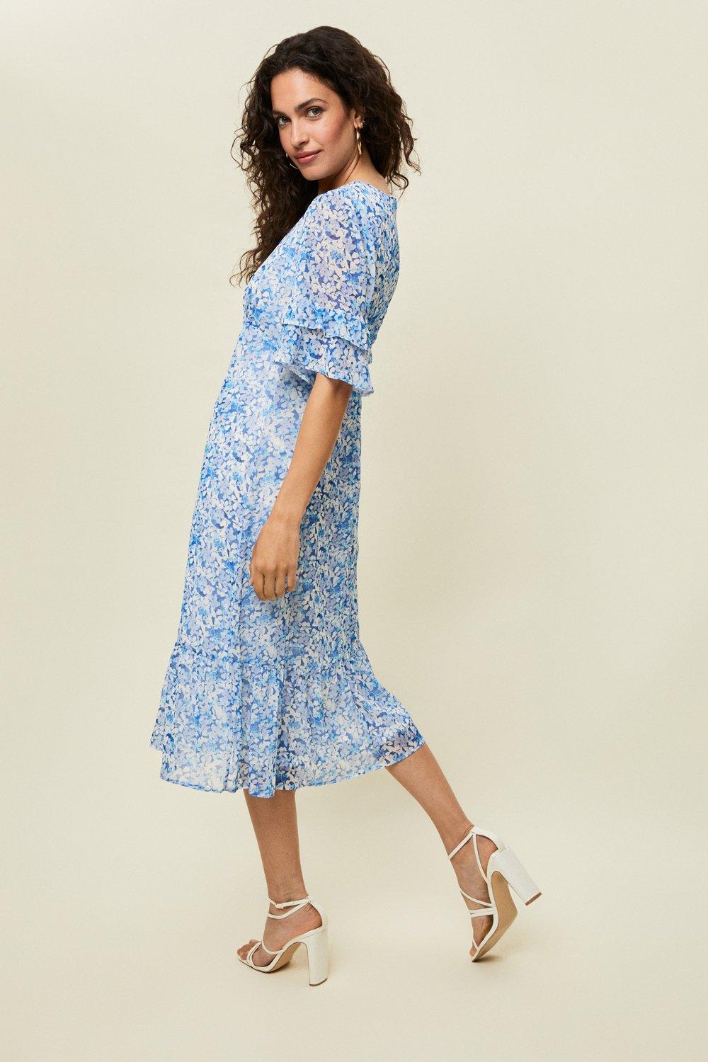 wallis blue floral dress