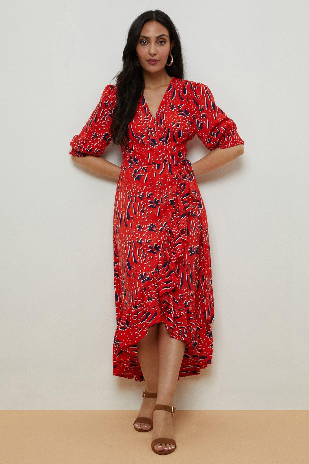 red wrap dress petite