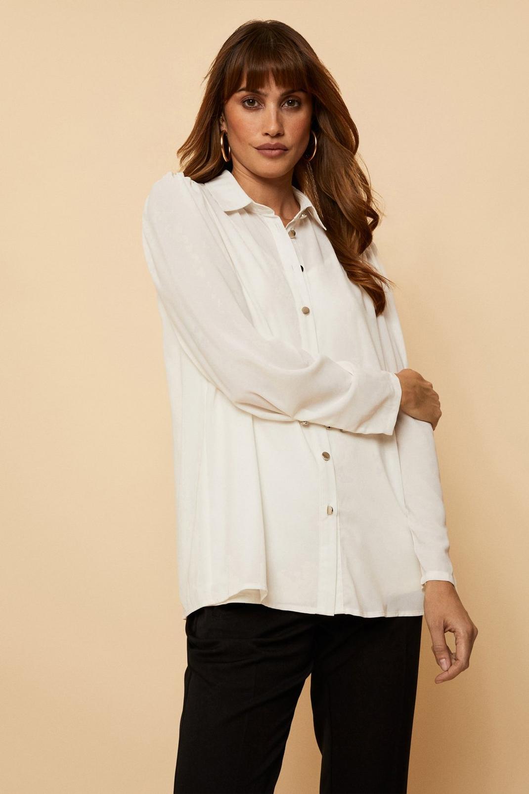 Ivory Button Detail Shirt image number 1