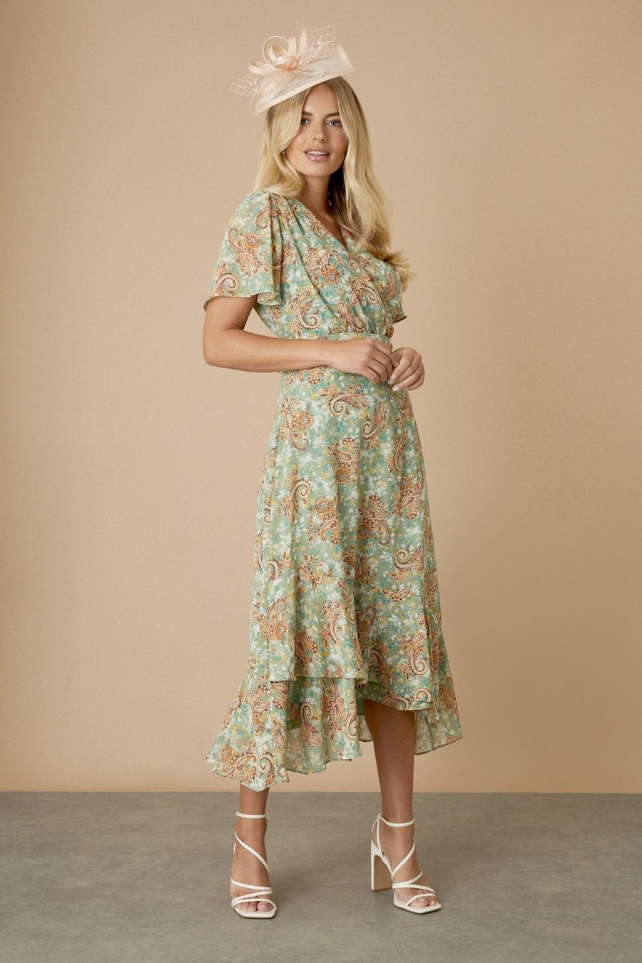 Petite Wrap Floral Midi Dress