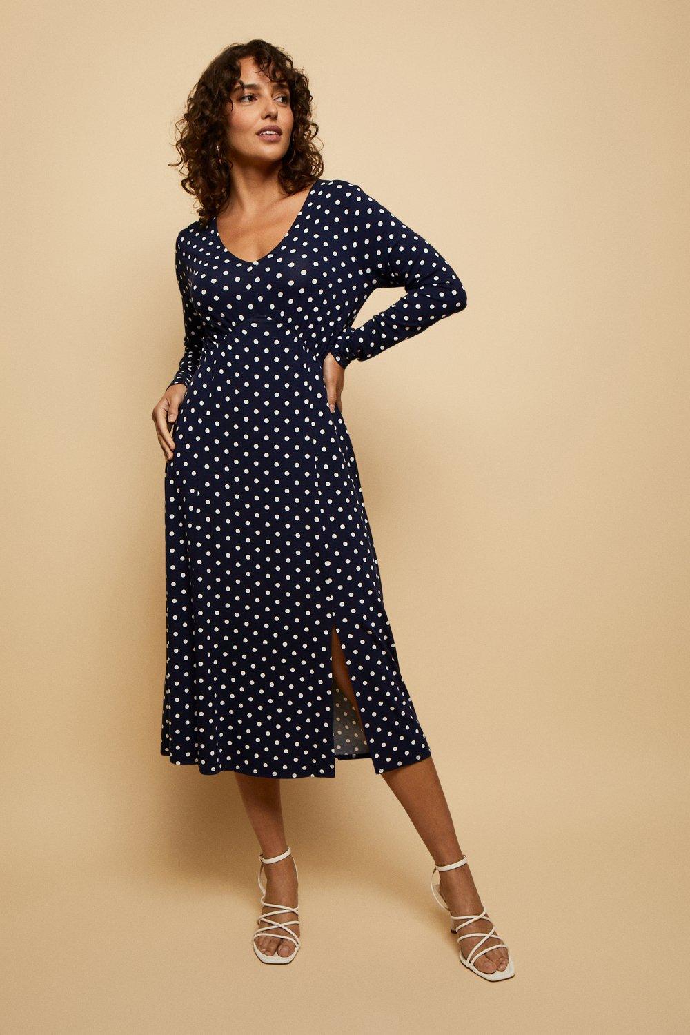 Wallis blue 2024 polka dot dress