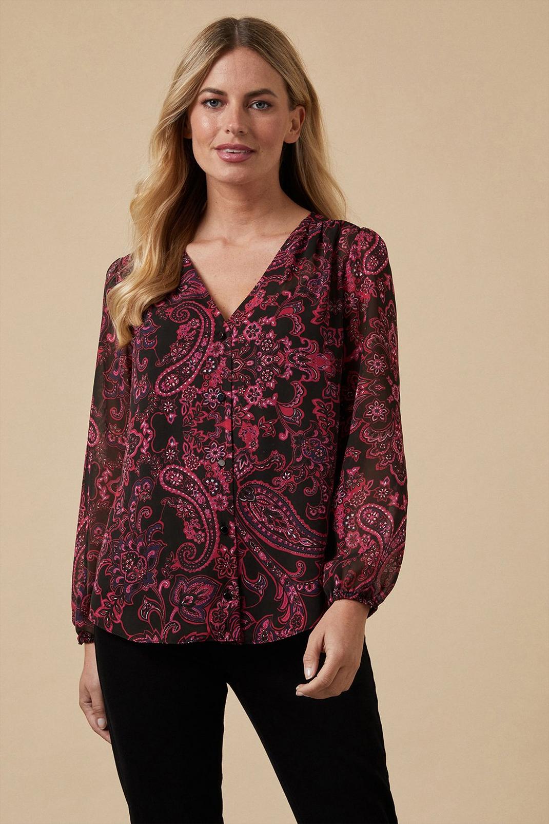 Multi Paisley Button Through Shirt image number 1