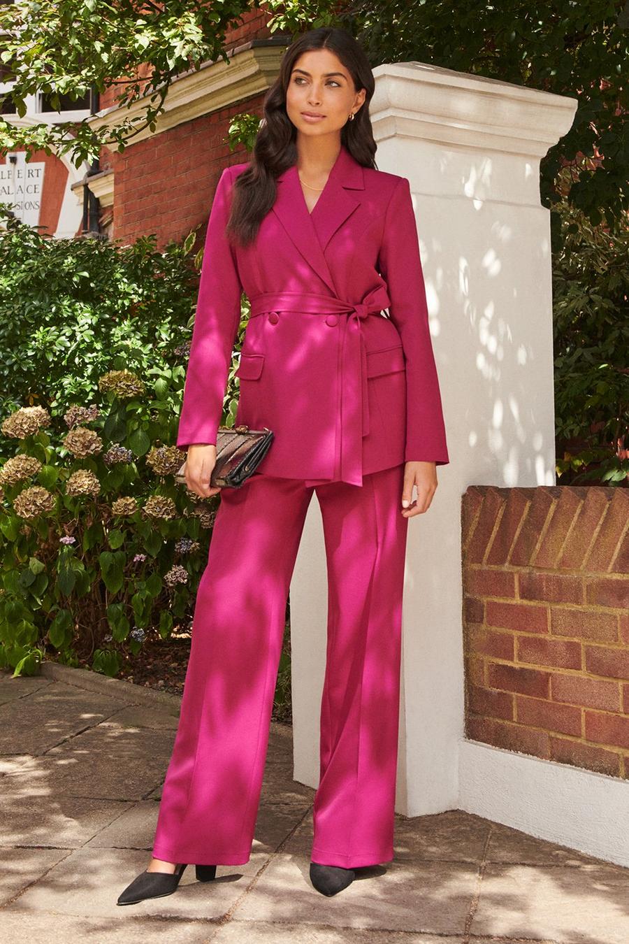 Belted Wide Leg Suit