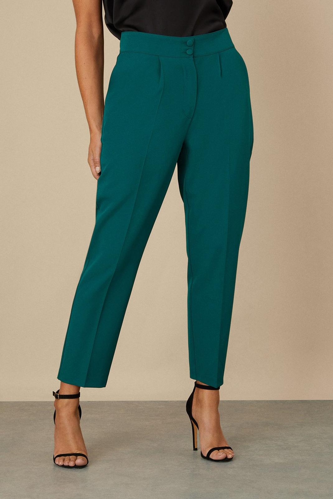Teal Petite Tapered Suit Trousers image number 1