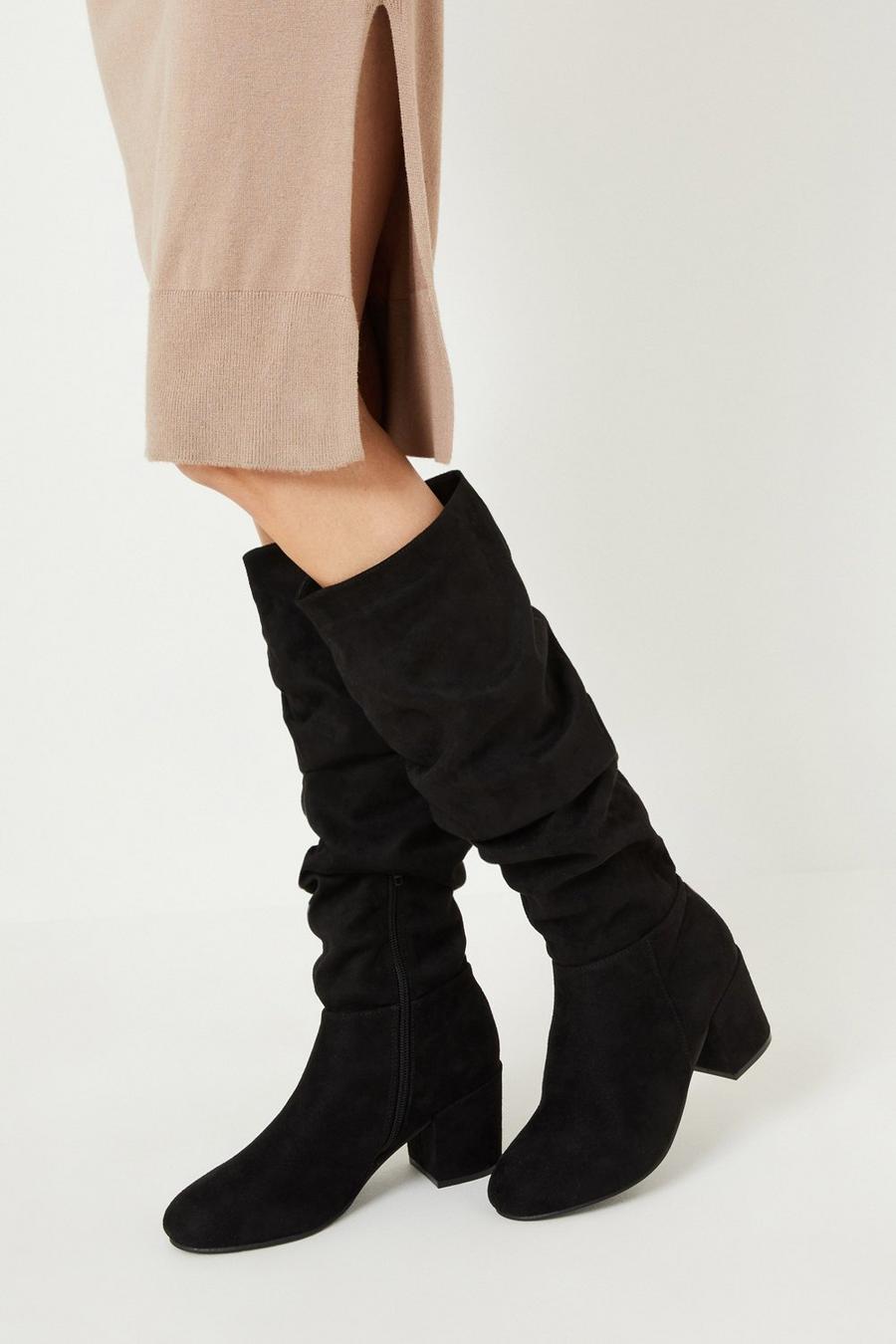 Wide Fit Kiss Ruched Long Boots