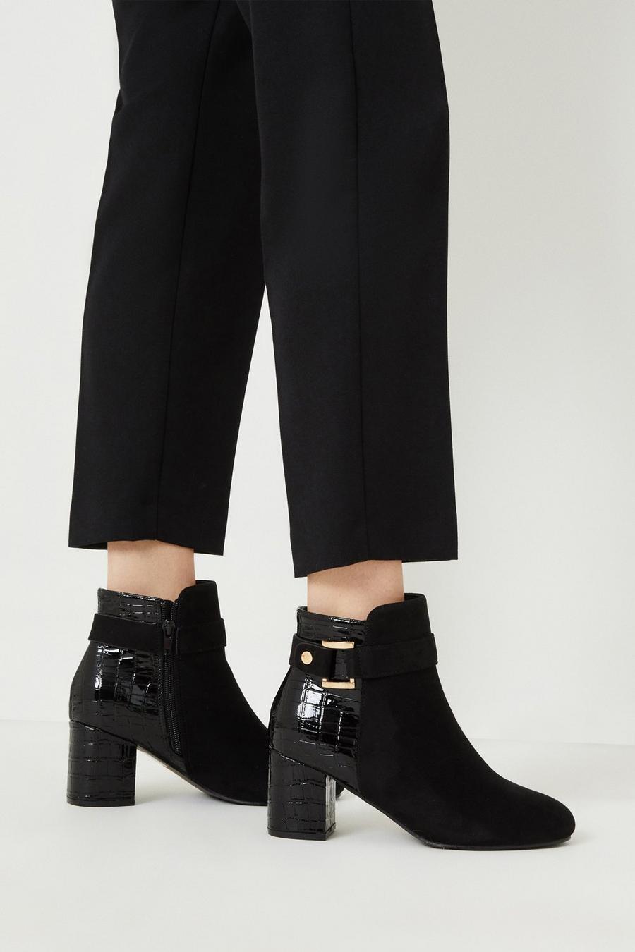 Wide Fit Amberly Buckle Ankle Boots
