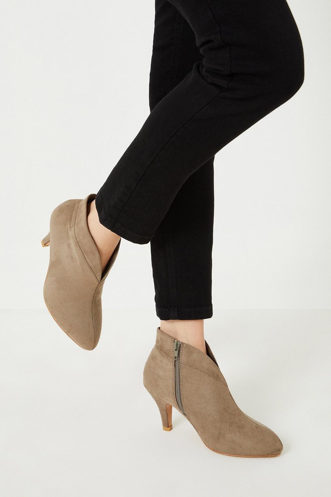 Taupe Wide Fit Ashleigh Pointed Shoe Boots image number 1