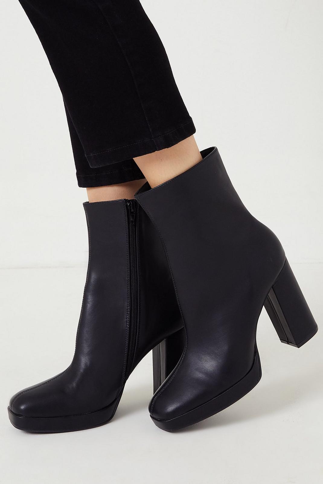 Black Mila Plaftorm Heeled Ankle Boots image number 1