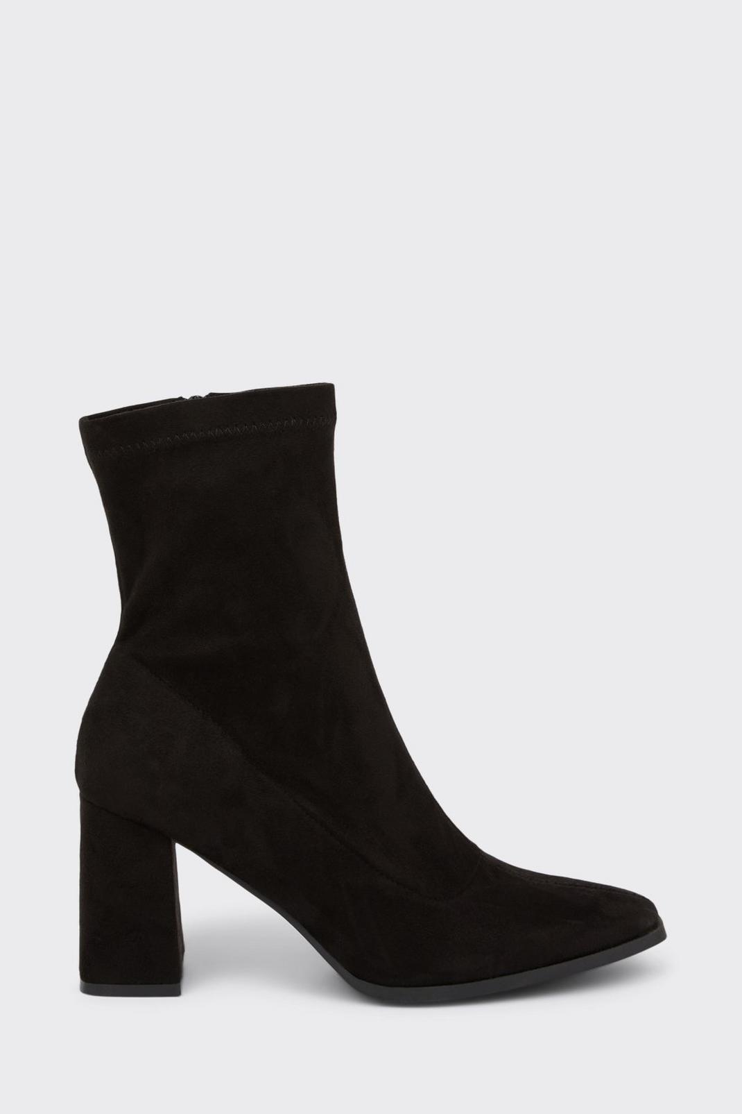 Natural black Monaco Stretch Heeled Ankle Boots image number 1