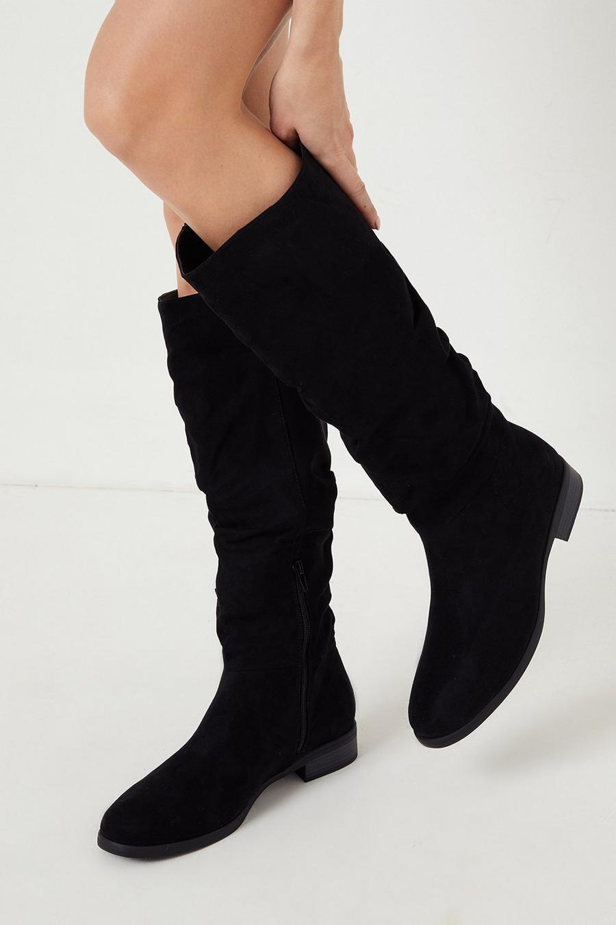 Helena Ruched Knee High Boots