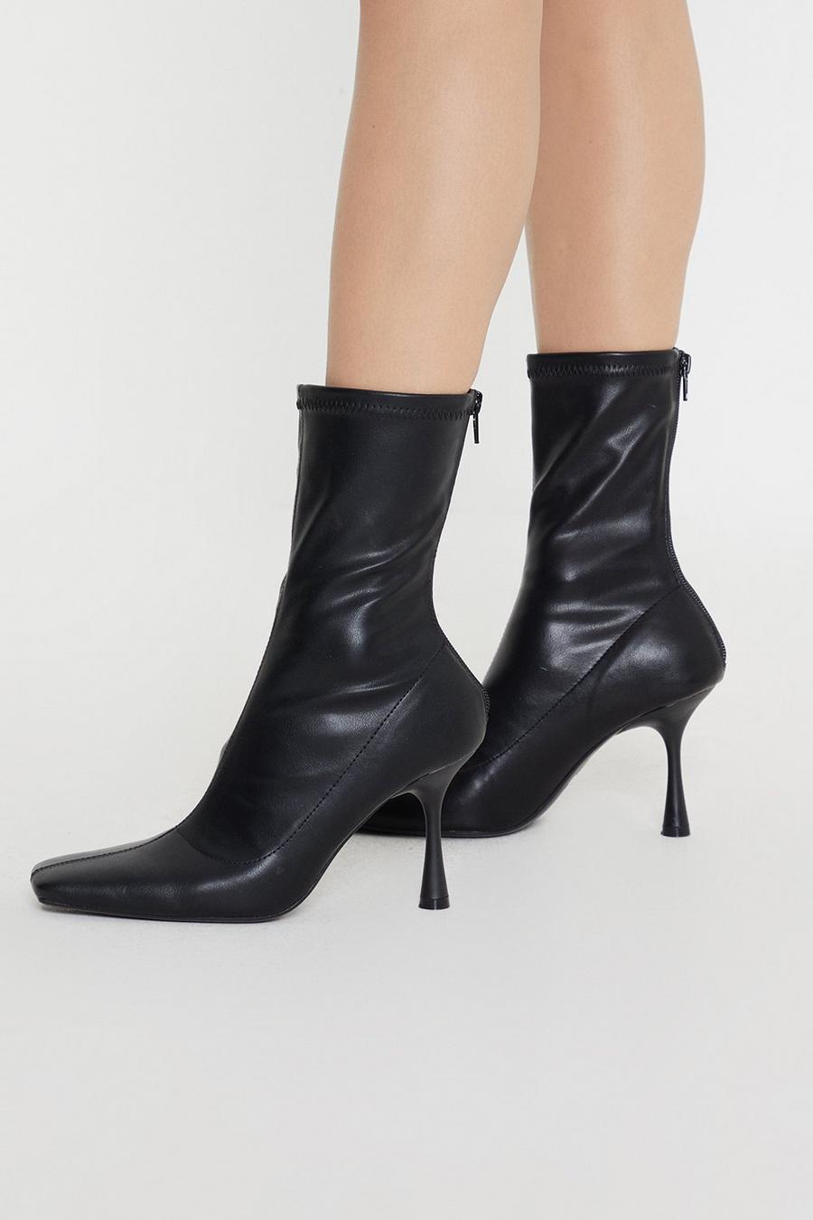 Mischa Stretch Heeled Ankle Boots